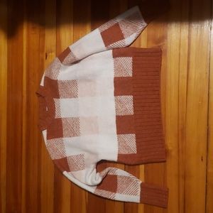 A New Day Orange Plaid Sweater